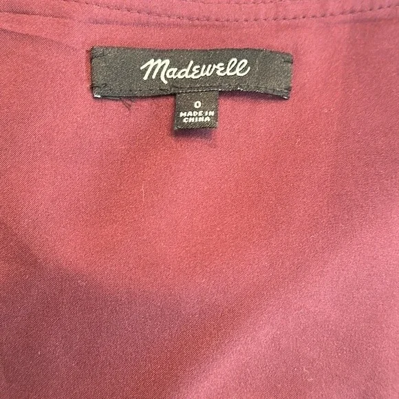 Madewell burgundy Silk Star Print Mini Dress size 0 - Picture 14 of 16